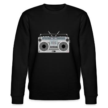 Ghetto blaster retro - Stanley/Stella CHANGER Unisex Organic Sweatshirt - black - Front - Nik (191cm) & Marisol (170cm)