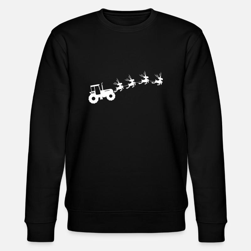 Christmas peasant tractor - Stanley/Stella CHANGER Unisex Organic Sweatshirt - black