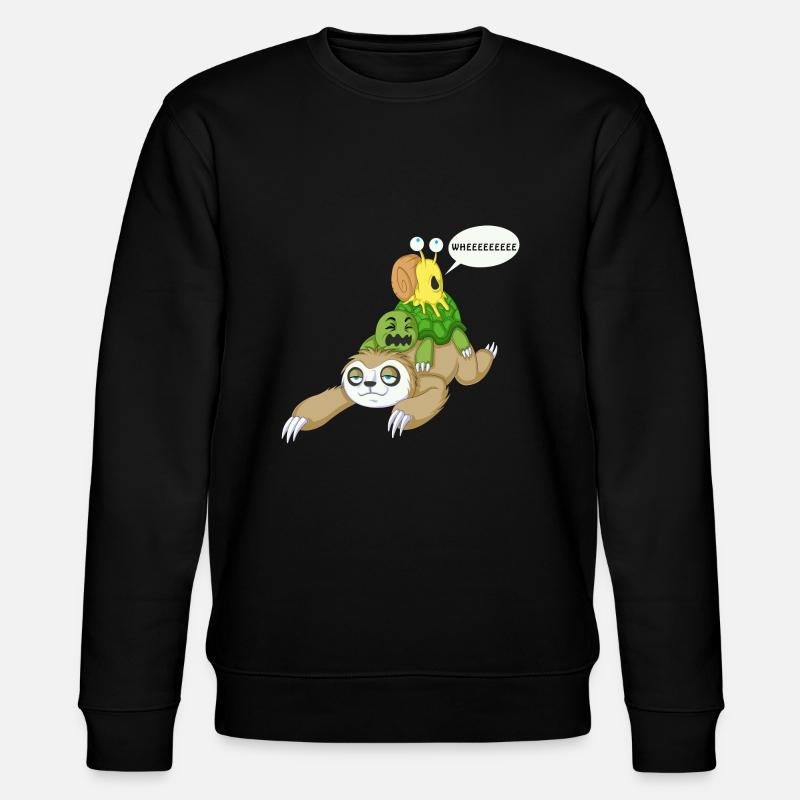 Faultierschnecke und Schildkröte - Stanley/Stella Unisex Bio-Sweatshirt CHANGER  - Schwarz