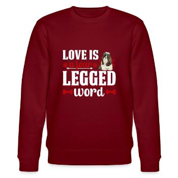 Shih Tzu Liebe Vierbeiner Wort Lustiger - Stanley/Stella Unisex Bio-Sweatshirt CHANGER  - Burgunderrot - Vorne - Nik (191cm) & Marisol (170cm)