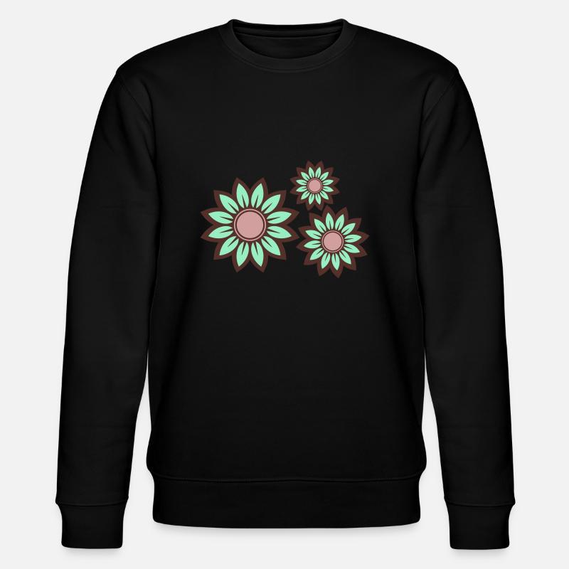 Trio tranquille: Fleurs vert menthe - Sweat bio CHANGER Stanley/Stella Unisexe - noir