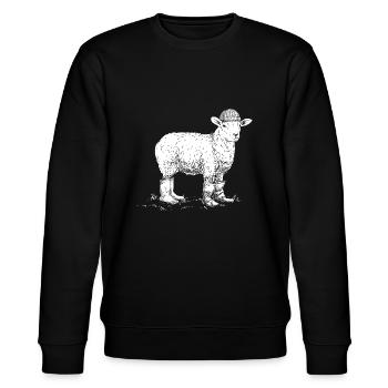 Nordsee Schaf Ostsee Geschenkidee - Stanley/Stella Unisex Bio-Sweatshirt CHANGER  - Schwarz - Vorne - Nik (191cm) & Marisol (170cm)