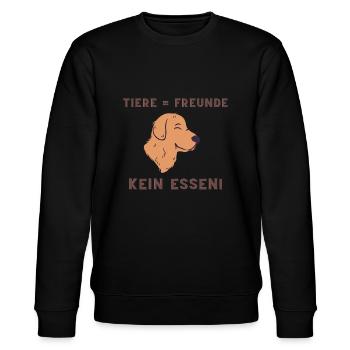 Tiere Freunde Vegan Kein Futter Töten Natur Veggie - Stanley/Stella Unisex Bio-Sweatshirt CHANGER  - Schwarz - Vorne - Nik (191cm) & Marisol (170cm)