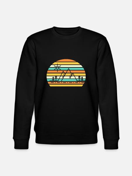 Berge Berg Retro - Stanley/Stella Unisex Bio-Sweatshirt CHANGER  - Schwarz