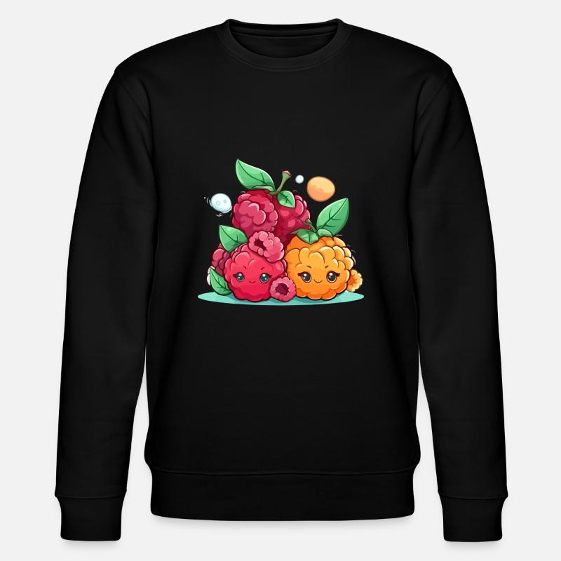 Kawaii Himbeeren - Stanley/Stella Unisex Bio-Sweatshirt CHANGER  - Schwarz