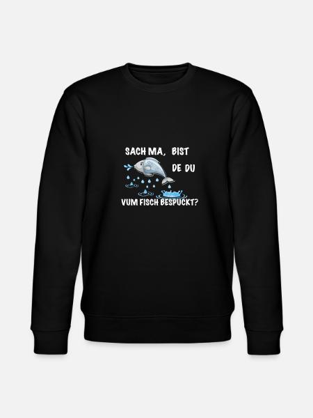 Fisch Spruch lustig Sächsich - Stanley/Stella Unisex Bio-Sweatshirt CHANGER - Schwarz