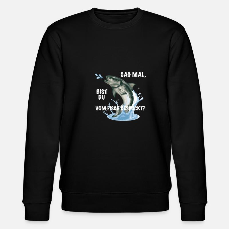 Fisch Spruch lustig - Stanley/Stella Unisex Bio-Sweatshirt CHANGER  - Schwarz