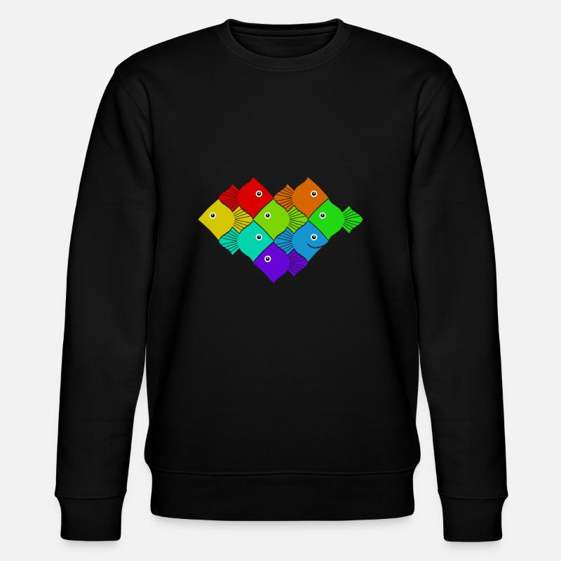Fish pattern - Stanley/Stella CHANGER Unisex Organic Sweatshirt - black