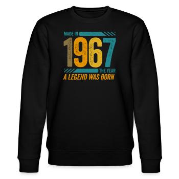 Hergestellt im Jahr 1967, dem Jahr, in dem eine Legende geboren wurde - Stanley/Stella Unisex Bio-Sweatshirt CHANGER  - Schwarz - Vorne - Nik (191cm) & Marisol (170cm)