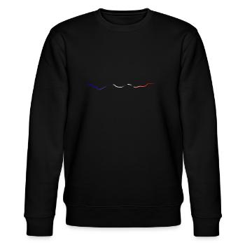 blau weiß rot - Stanley/Stella Unisex Bio-Sweatshirt CHANGER  - Schwarz - Vorne - Nik (191cm) & Marisol (170cm)