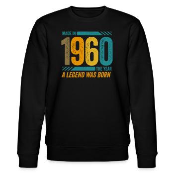 Hergestellt im Jahr 1960, dem Jahr, in dem eine Legende geboren wurde - Stanley/Stella Unisex Bio-Sweatshirt CHANGER  - Schwarz - Vorne - Nik (191cm) & Marisol (170cm)