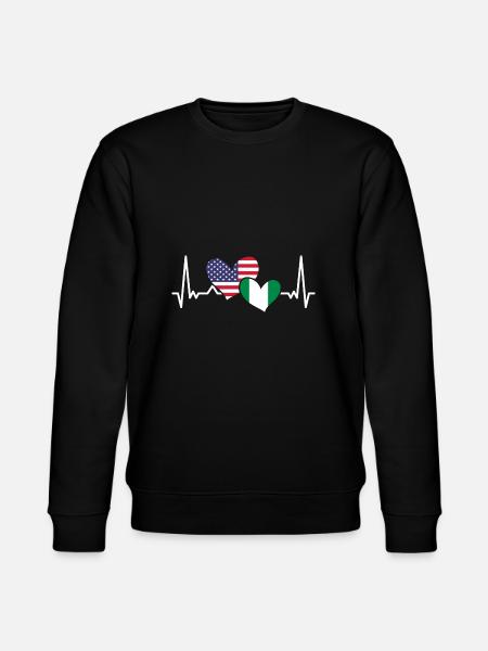 Awesome Nigerian American Heartbeat Nigerian - Stanley/Stella CHANGER Unisex Organic Sweatshirt - black