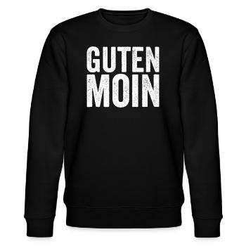 Guten Moin - Lustiger Norddeutscher Gruß - Stanley/Stella Unisex Bio-Sweatshirt CHANGER  - Schwarz - Vorne - Nik (191cm) & Marisol (170cm)