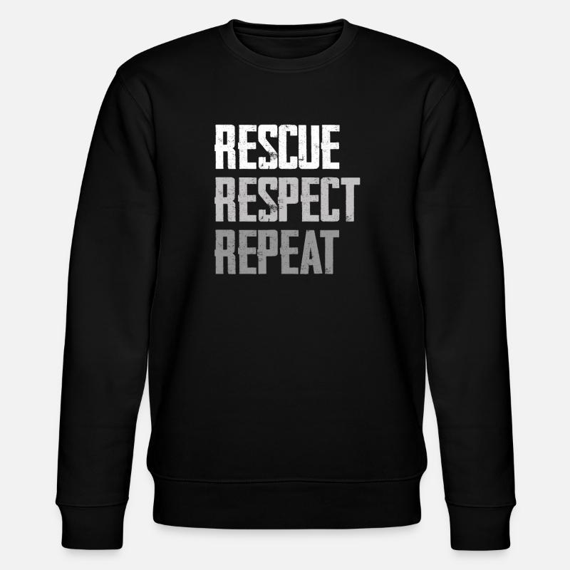 Rescue, Respect, Repeat Statement - Stanley/Stella CHANGER Unisex Organic Sweatshirt - black