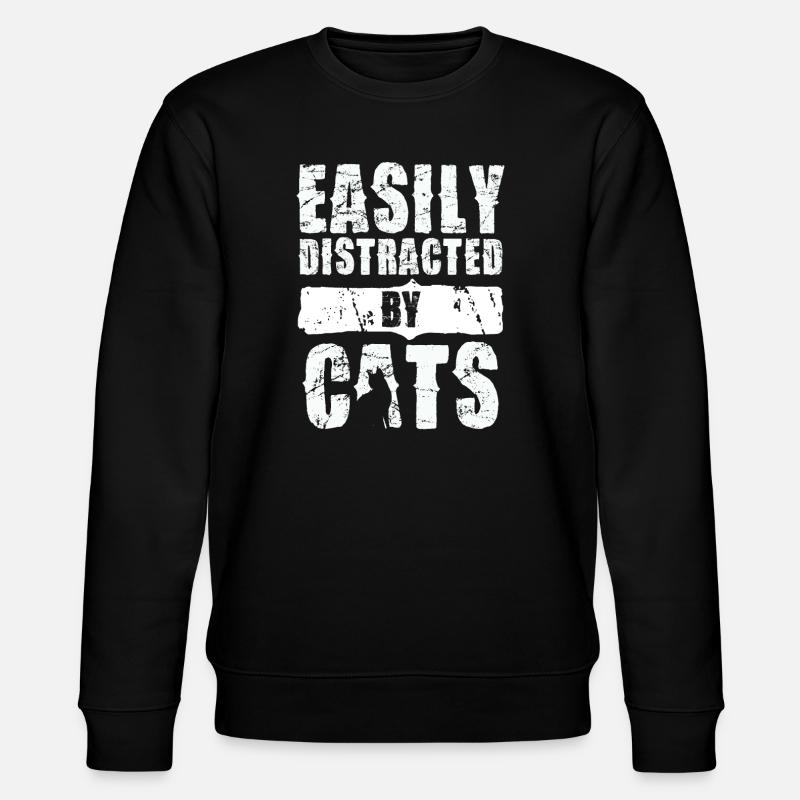 Leicht Ablenkbar Durch Katzen - Stanley/Stella Unisex Bio-Sweatshirt CHANGER  - Schwarz