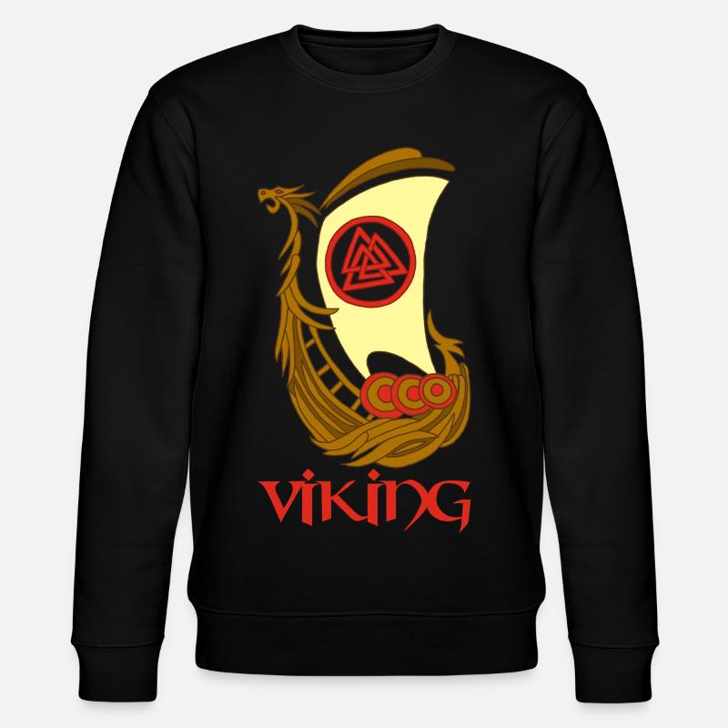 Wikingersymbol eines Drakkar - Stanley/Stella Unisex Bio-Sweatshirt CHANGER  - Schwarz