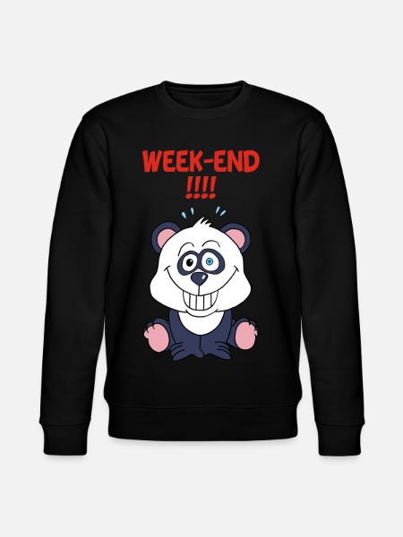 Panda en week end - Sweat bio CHANGER Stanley/Stella Unisexe - noir