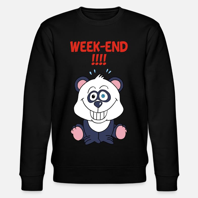 Panda en week end - Sweat bio CHANGER Stanley/Stella Unisexe - noir