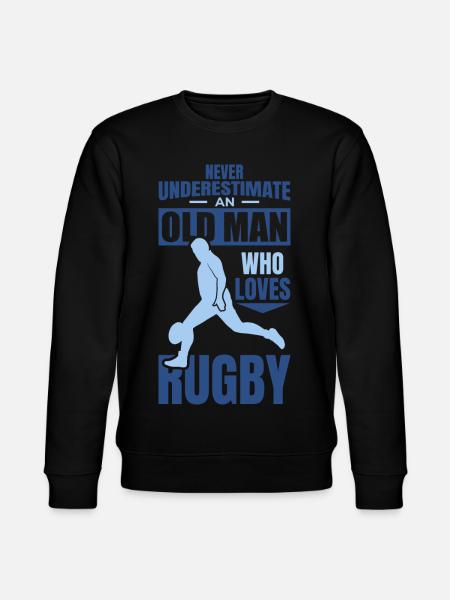 Never underestimate old rugby players - Stanley/Stella CHANGER Unisex Organic Sweatshirt - black