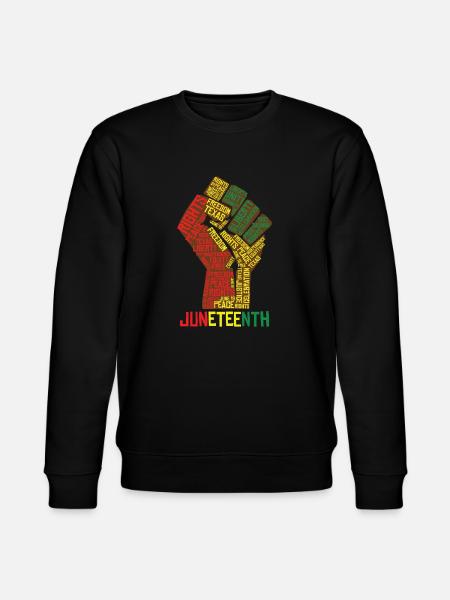 Juneteenth Texas Liberty Peace Celebration - Stanley/Stella CHANGER Unisex Organic Sweatshirt - black