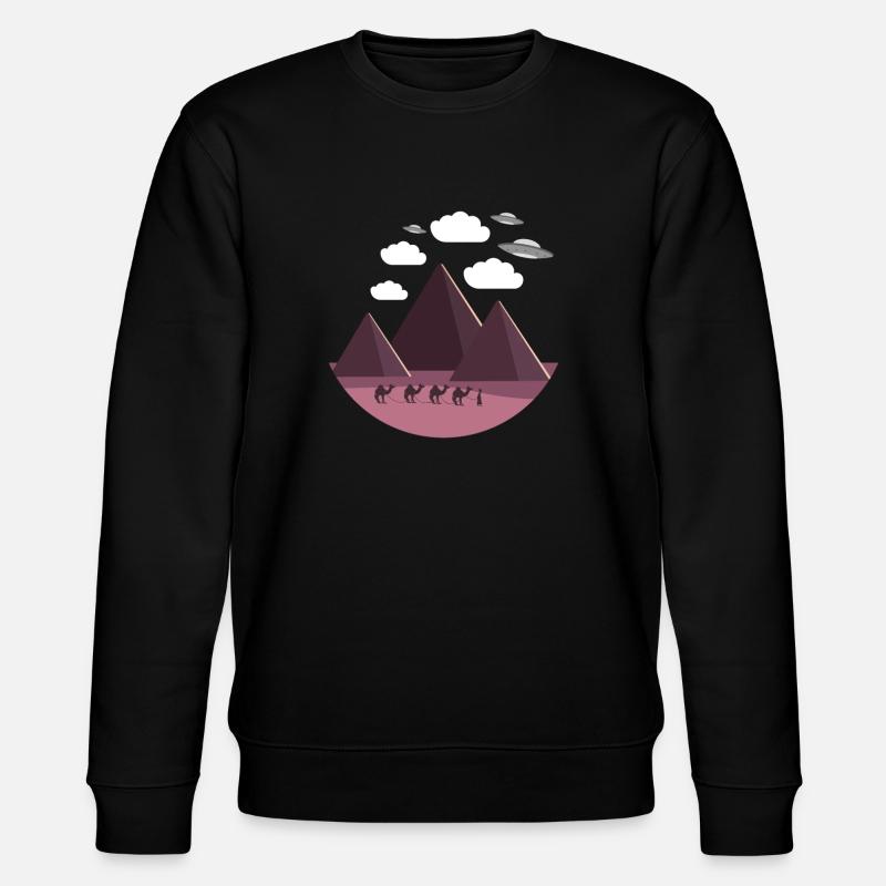 Flying Saucer Egypt Pyramids - Stanley/Stella CHANGER Unisex Organic Sweatshirt - black