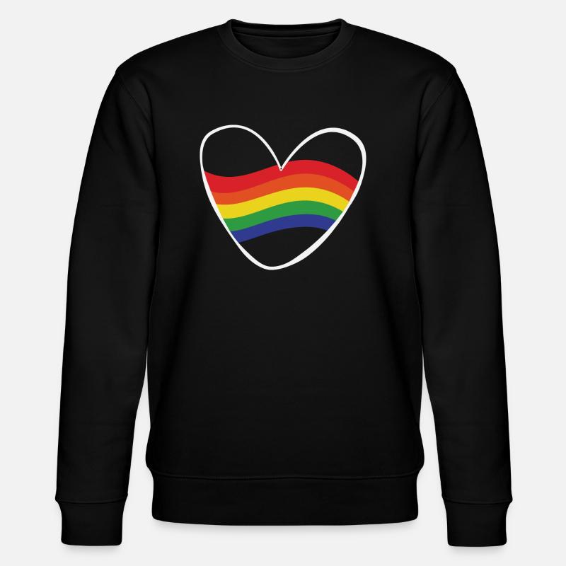 Rainbow heart | Gift Idea | LGBT - Stanley/Stella CHANGER Unisex Organic Sweatshirt - black