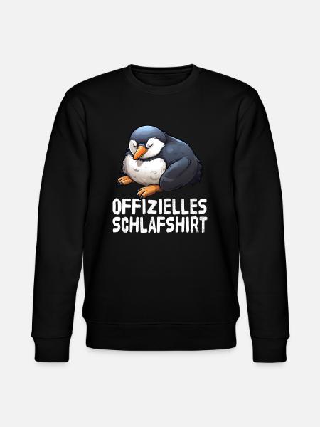 Official Penguin Sleep Shirt - Stanley/Stella CHANGER Unisex Organic Sweatshirt - black