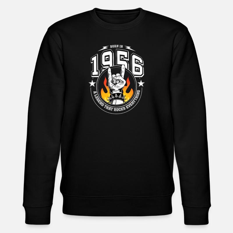 1956 Birthday, rocks everything - Stanley/Stella CHANGER Unisex Organic Sweatshirt - black