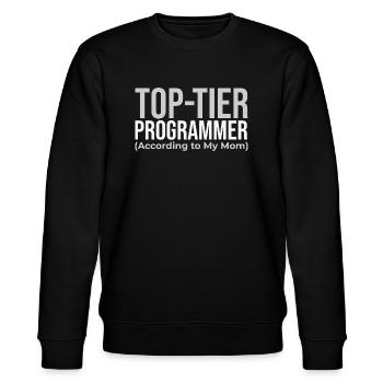 Top programmer (according to my mom) - Stanley/Stella CHANGER Unisex Organic Sweatshirt - black - Front - Nik (191cm) & Marisol (170cm)