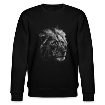 Tête de lion - Sweat bio CHANGER Stanley/Stella Unisexe - noir - Devant - Nik (191cm) & Marisol (170cm)
