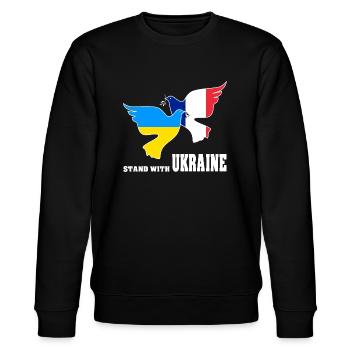 La France soutient l’Ukraine - Sweat bio CHANGER Stanley/Stella Unisexe - noir - Devant - Nik (191cm) & Marisol (170cm)