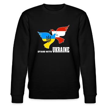 Ukraine - Sweat bio CHANGER Stanley/Stella Unisexe - noir - Devant - Nik (191cm) & Marisol (170cm)