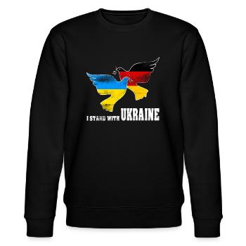Ukraine - Stanley/Stella CHANGER Unisex Organic Sweatshirt - black - Front - Nik (191cm) & Marisol (170cm)