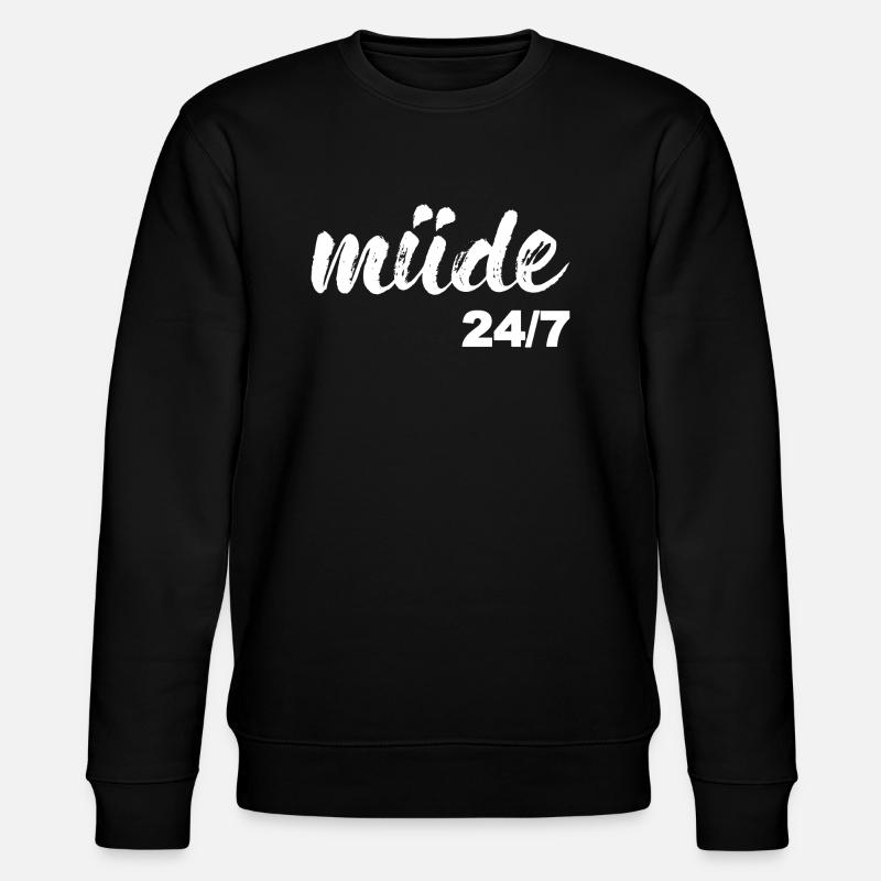 Müde, weiß - Stanley/Stella Unisex Bio-Sweatshirt CHANGER  - Schwarz