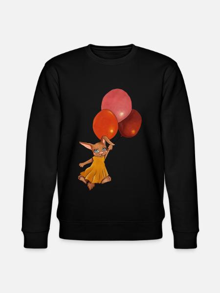 Hase mit Luftballons - Stanley/Stella Unisex Bio-Sweatshirt CHANGER - Schwarz