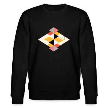 Geometrische Formen Nerd - Stanley/Stella Unisex Bio-Sweatshirt CHANGER  - Schwarz - Vorne - Nik (191cm) & Marisol (170cm)