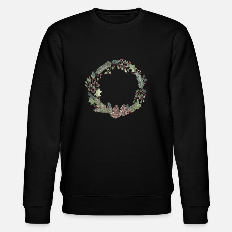 Weihnachtskranz - Stanley/Stella Unisex Bio-Sweatshirt CHANGER  - Schwarz