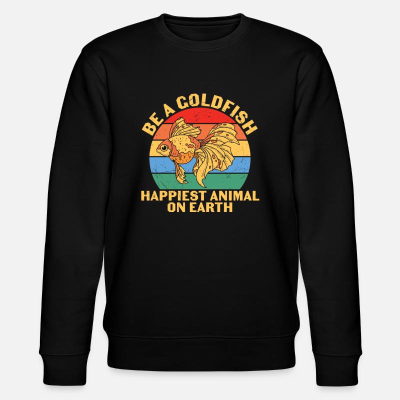 Sei ein Goldfisch glücklichstes Tier - Stanley/Stella Unisex Bio-Sweatshirt CHANGER - Schwarz