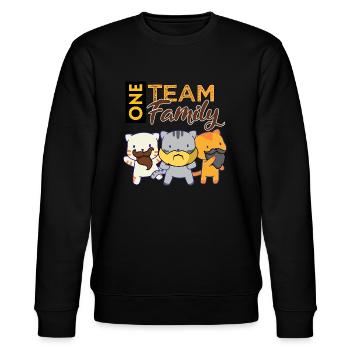 team familie katze bart bachelorette party bester - Stanley/Stella Unisex Bio-Sweatshirt CHANGER  - Schwarz - Vorne - Nik (191cm) & Marisol (170cm)