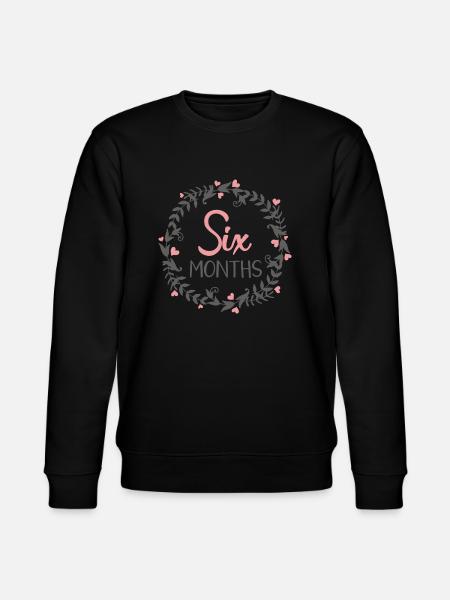 SIX MONTHS MILESTONES HEART - Stanley/Stella CHANGER Unisex Organic Sweatshirt - black