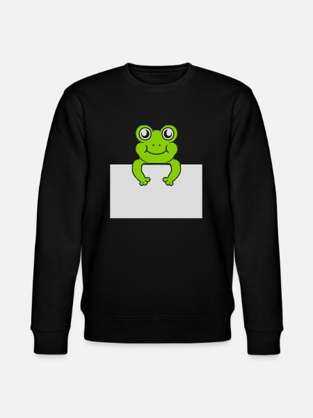 Present text Comic Frog - Stanley/Stella CHANGER Unisex Organic Sweatshirt - black