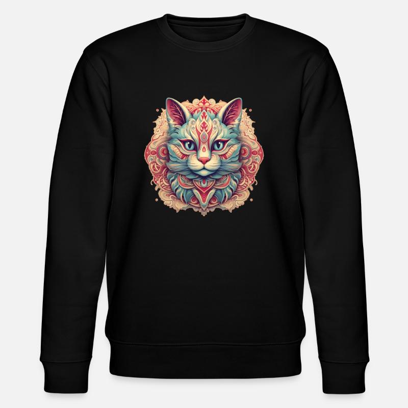Chat mandala - Sweat bio CHANGER Stanley/Stella Unisexe - noir
