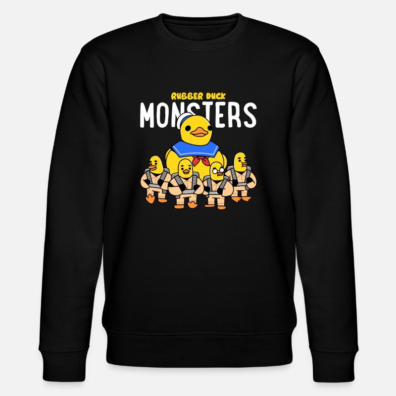 Rubber Duck Monsters a - Stanley/Stella Unisex Bio-Sweatshirt CHANGER  - Schwarz