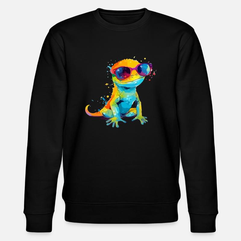 Djibril die Eidechse - Stanley/Stella Unisex Bio-Sweatshirt CHANGER  - Schwarz