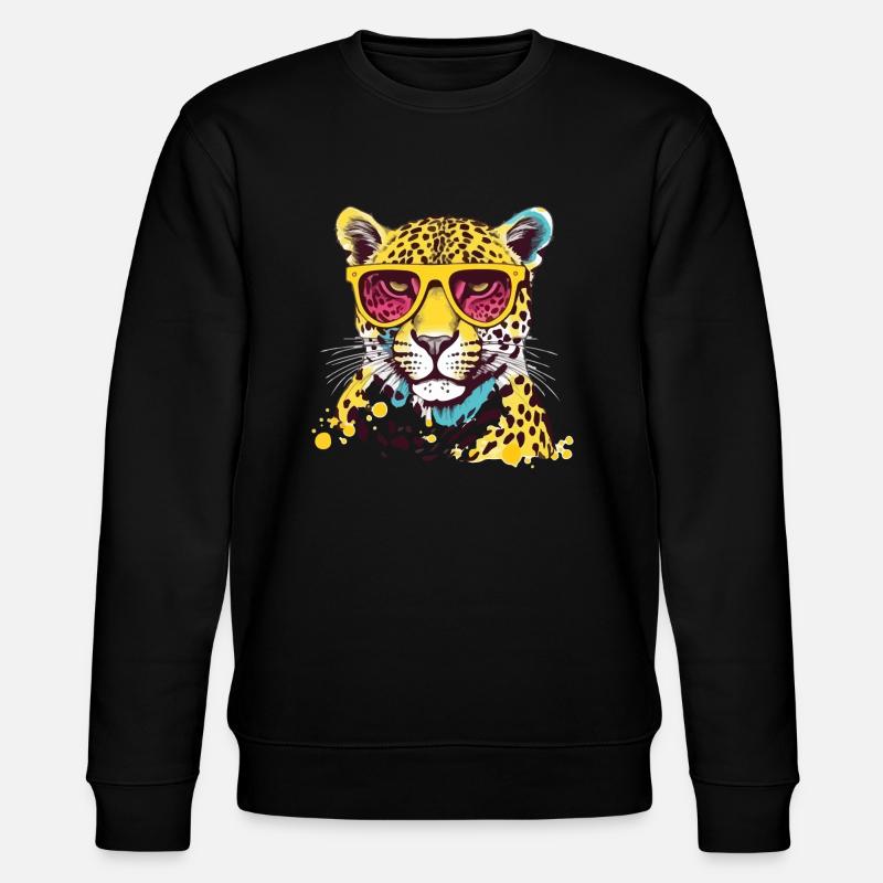 Hek der Leopard - Stanley/Stella Unisex Bio-Sweatshirt CHANGER  - Schwarz