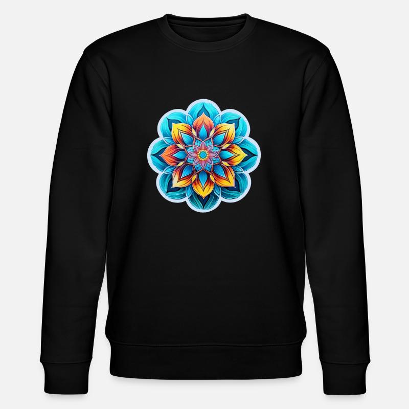 Mandalablüte - Stanley/Stella Unisex Bio-Sweatshirt CHANGER  - Schwarz