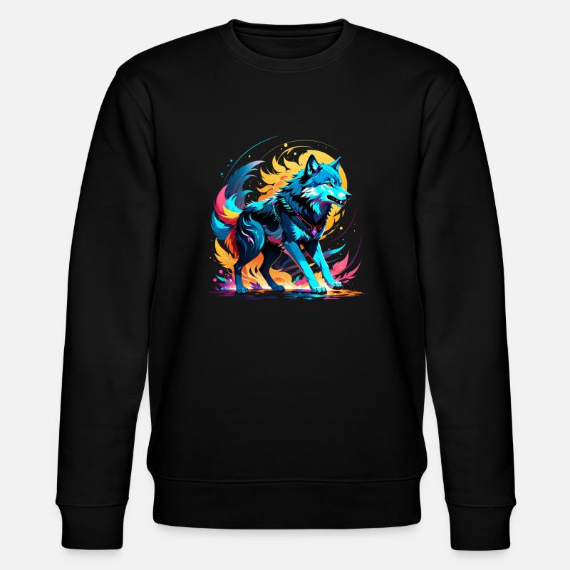 Wolf in Farbe - Stanley/Stella Unisex Bio-Sweatshirt CHANGER  - Schwarz
