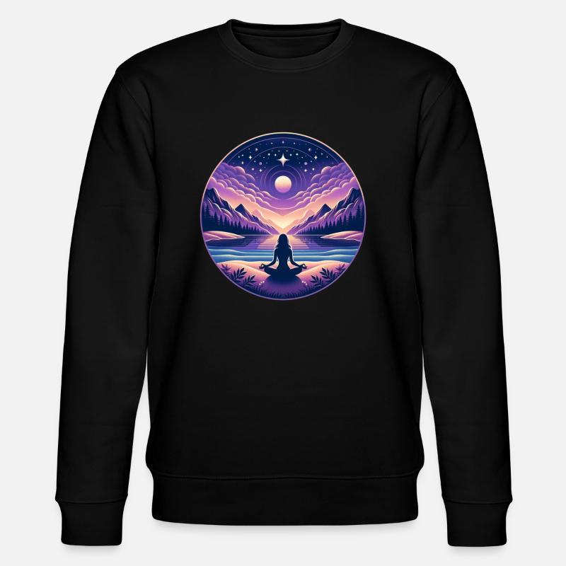 Gelassenes Meditations-Design - Stanley/Stella Unisex Bio-Sweatshirt CHANGER  - Schwarz