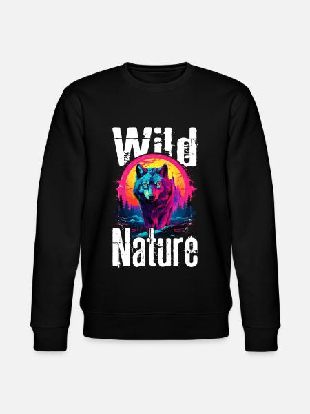 Susi Susi Pää Sudet Susi Pakkaus Luonto Neon Värikäs - Stanley/Stella CHANGER unisex luomu-collegepaita - musta