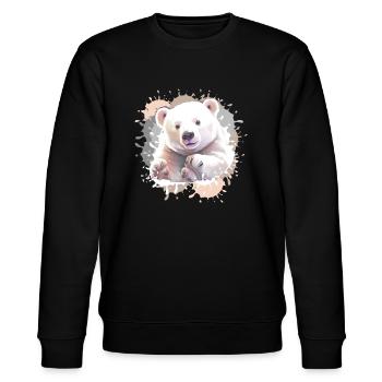 Eisbär, Bär, Babyeisbär,beige - Stanley/Stella Unisex Bio-Sweatshirt CHANGER  - Schwarz - Vorne - Nik (191cm) & Marisol (170cm)